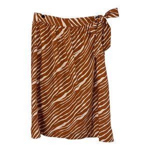 A new day/Brown & Cream Zebra print/Faux wrap around skirt tied in side bow/L
